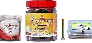 SGV Sandal, Guggul & Rose Dhoop Sticks (Pack of 3)