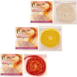 Om Phool Batti White Lambi Diya Batti (Pack of 6)